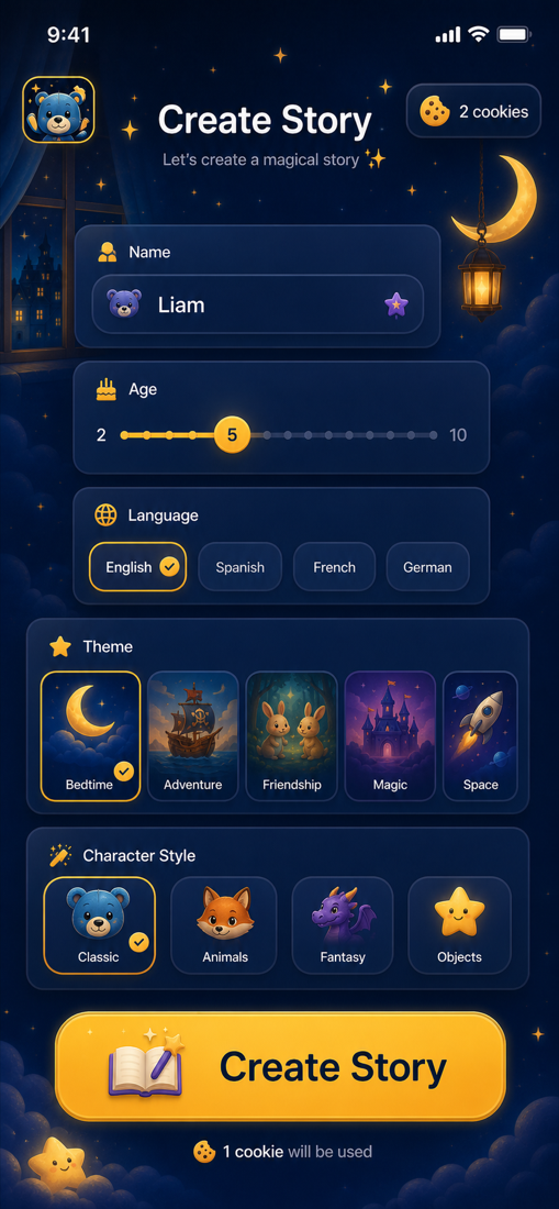 StoryTime Create screen preview