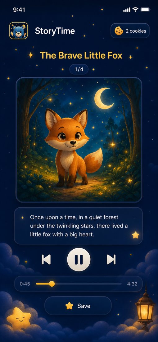 StoryTime Story player screen preview